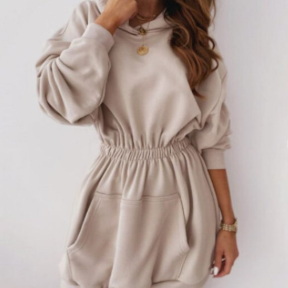 Tan Michaye Hooded Tunic - Picture 1 of 6